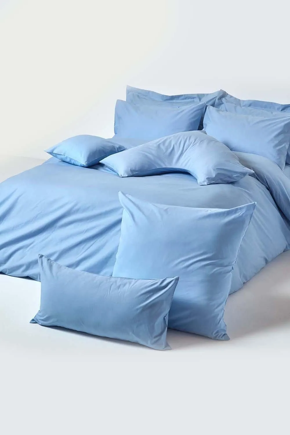 Homescapes Continental Egyptian Cotton Pillowcase 200 TC, 80 x 80 cm in Blue 4