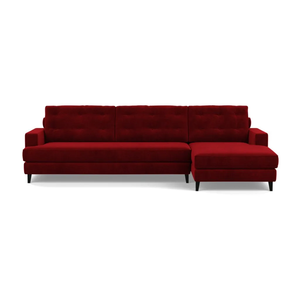 Heal's Mistral Right Hand Facing Corner Sofa Smart Luxe Velvet Mulberry Black