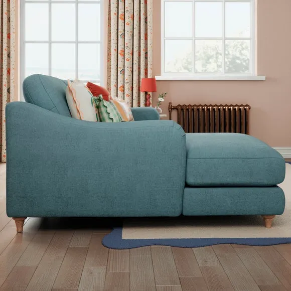 Hattie Tonal Plush Chenille Corner Chaise Sofa 3