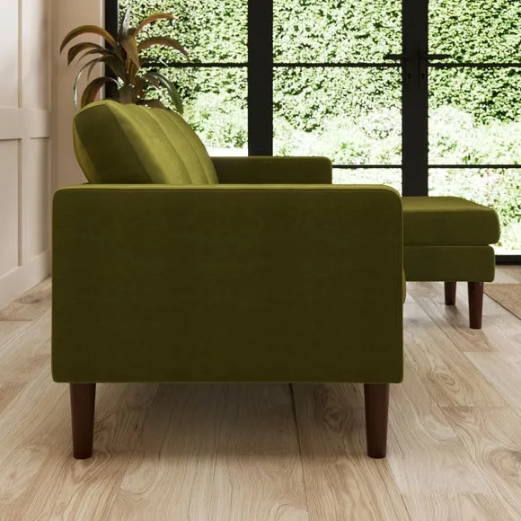 Jacob Velvet Compact Corner Chaise Sofa 3