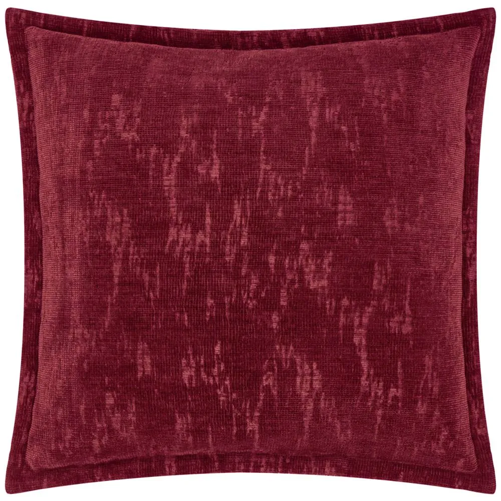 Paoletti Aurelio Chenille Jacquard Cushion in Burgundy 2