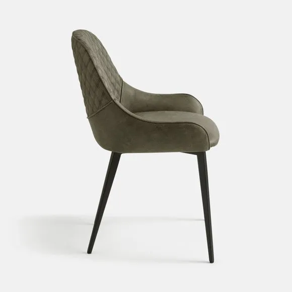 Hudson Set of 2 Dining Chairs, Faux Leather 6