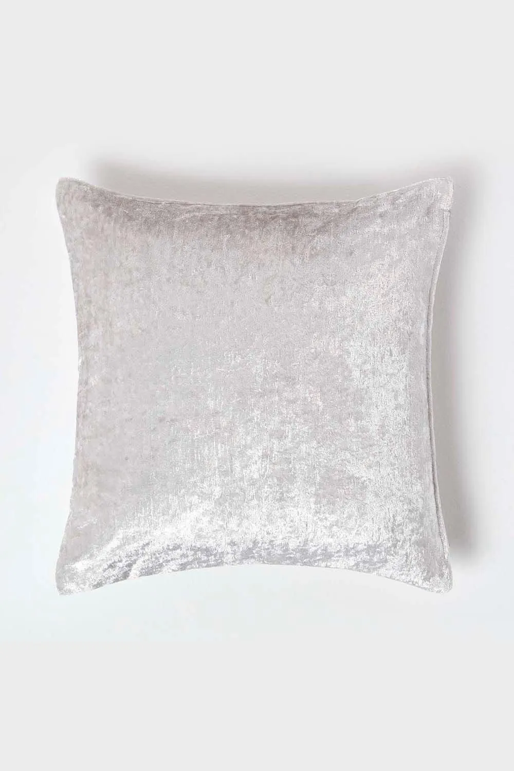 Homescapes Luxury Crushed Velvet Cushion Cover in Light Beige 1