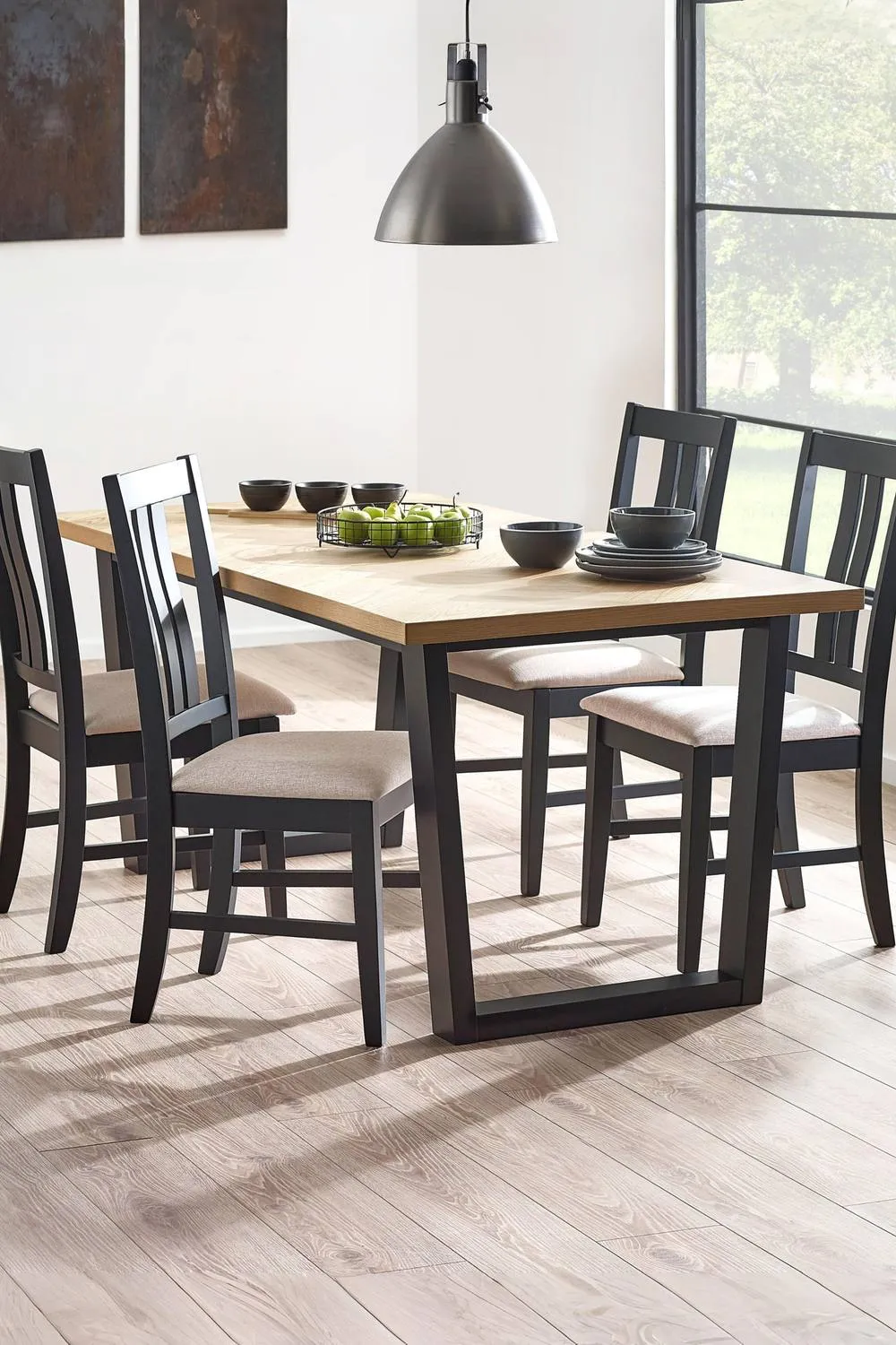 Julian Bowen Hilton Rectangular 4-6 Seater Dining Table in Black