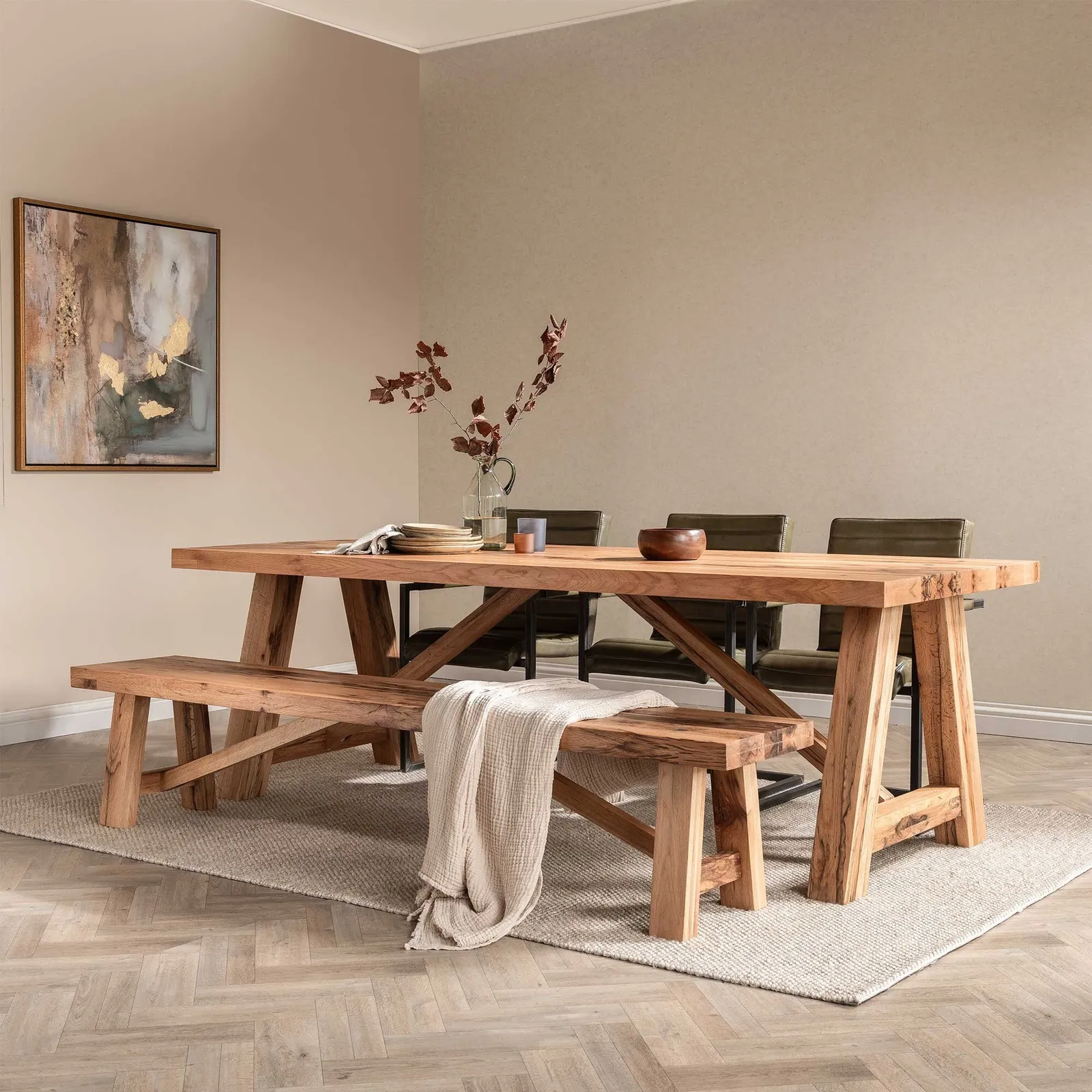 Pure Furniture Canterbury Dining Table 200Cm, Brown Oak | Barker & Stonehouse 2