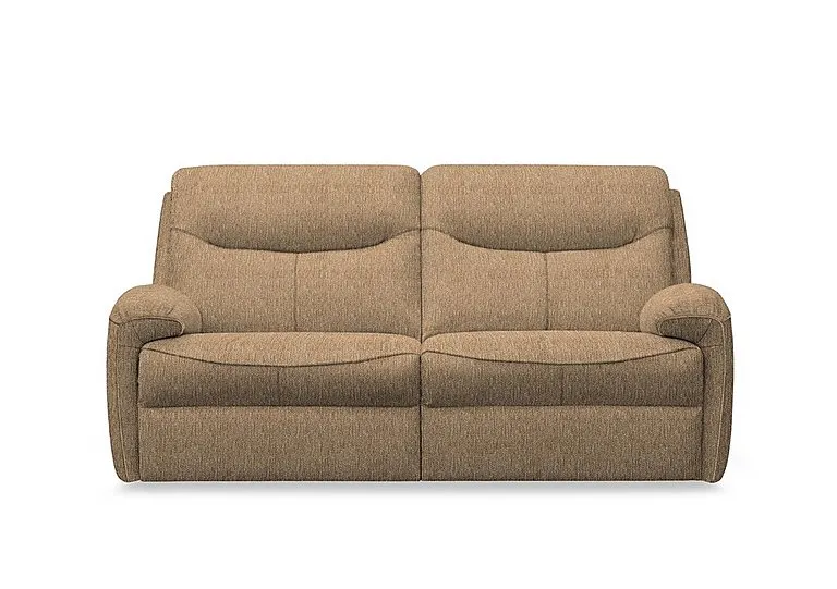 Amesbury Fabric 3 Seater Power Recliner Sofa with Power Headrest, Power Lumbar and Heated Seats - Boucle Cocoa