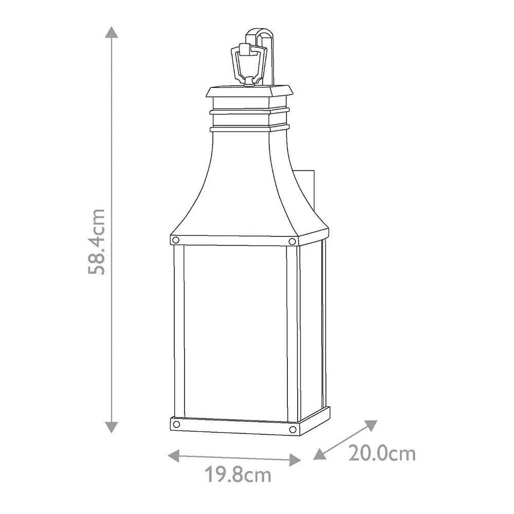 Netlighting Beacon Hill 2 Light Medium Outdoor Wall Lantern Museum Black IP44 2