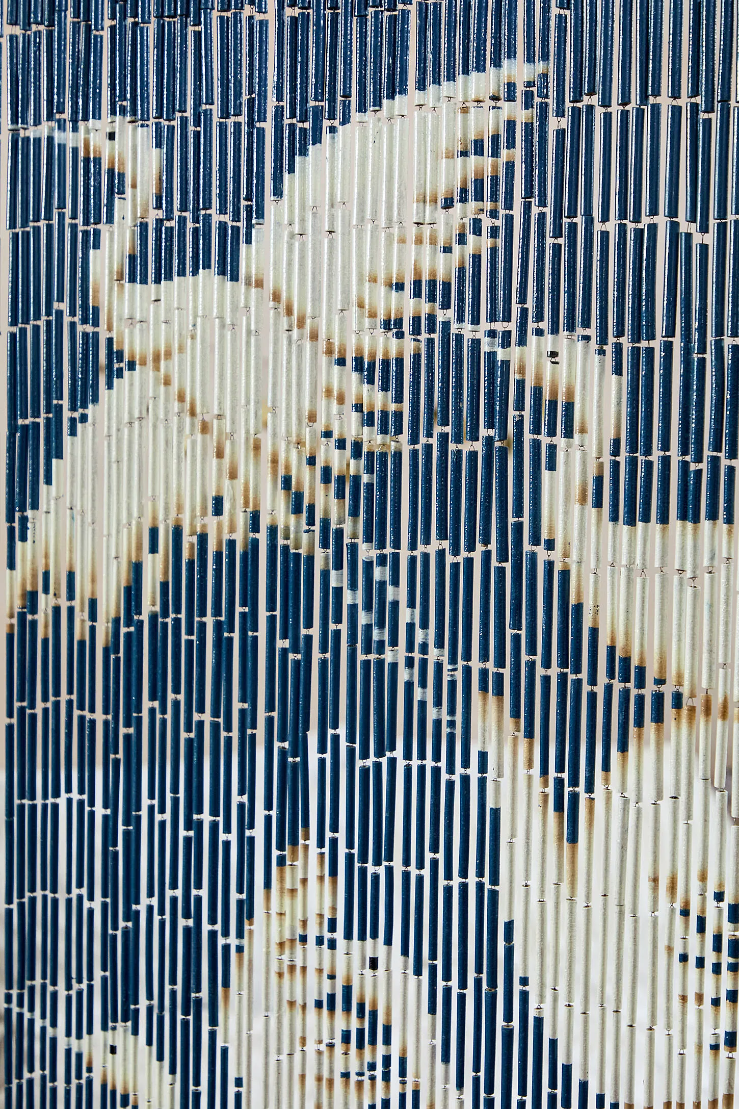 Cranes Bamboo Curtain - Blue 3