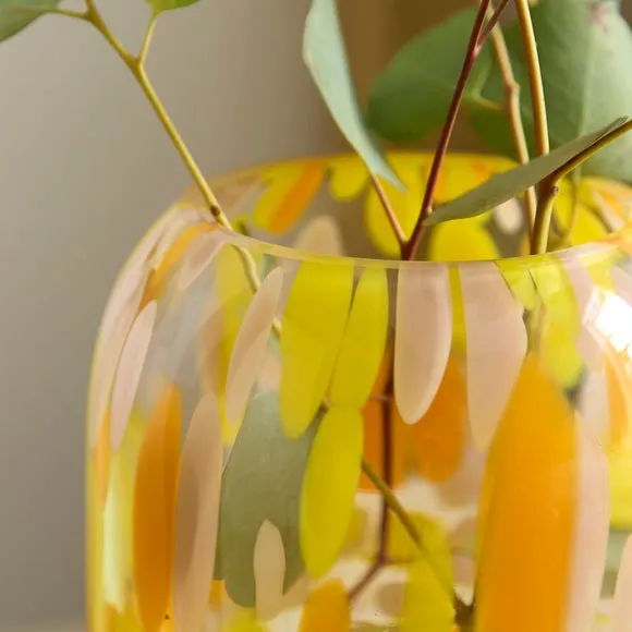 Yellow Confetti Glass Vase 2