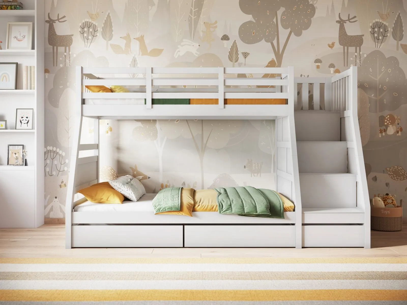 Flair Lunar Wooden Triple Bunk Bed in White 2