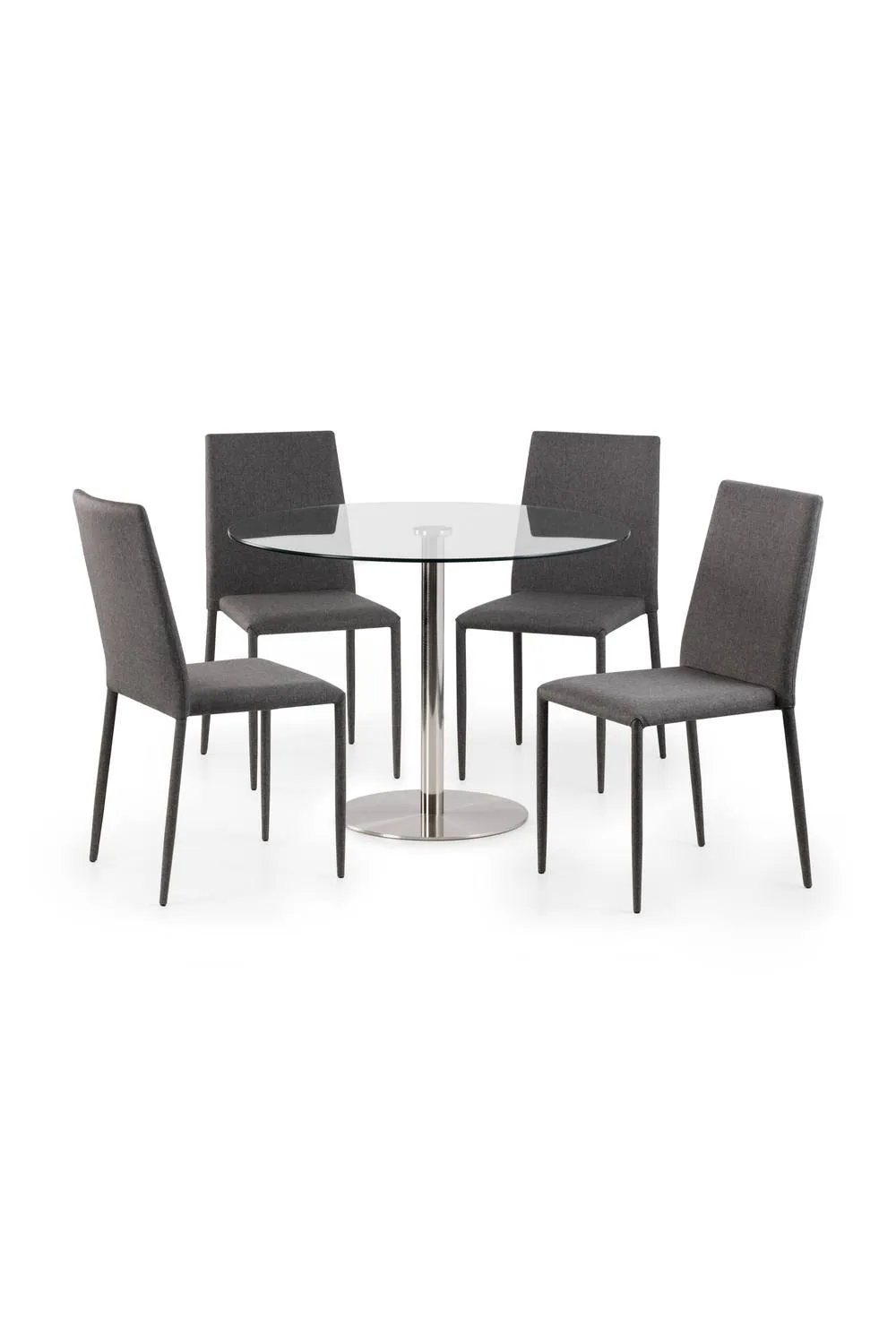 Julian Bowen Jazz Fully Upholstered Stacking Dining Chair (Set of 4) in Grey 6