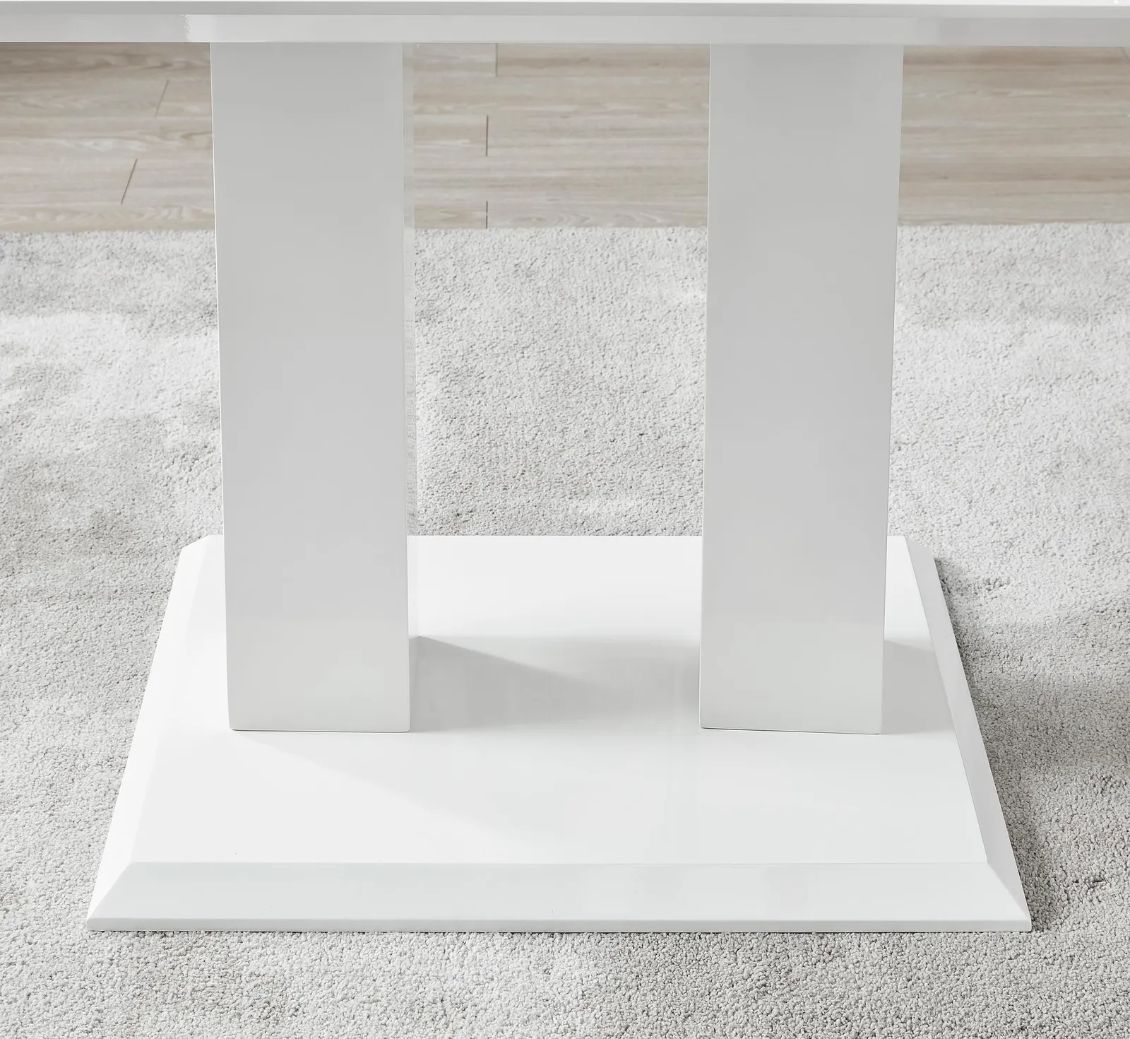 FurnitureboxUK Imperia 4 Seater Modern White High Gloss Rectangular Dining Table & 4 Milan Velvet Chairs in Navy 5