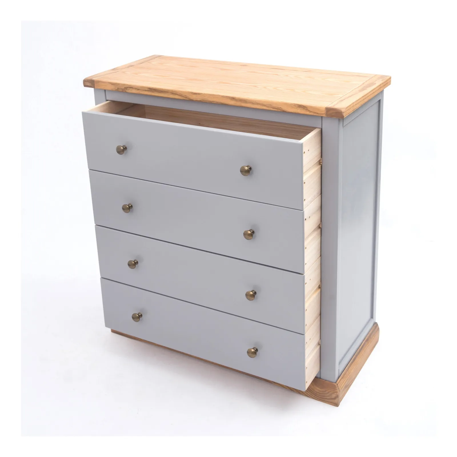 Cabinet Bits Bicarri 4 Drawer Chest of Drawers Brass Knob in Grey 4