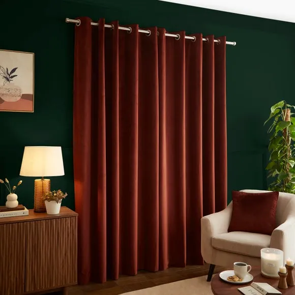 Luxe Velour Eyelet Curtains (Blackout Available) 5