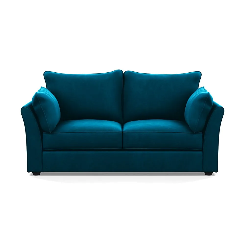 Heal's Tailor 3 Seater Sofa Velvet Teal Black Feet 1