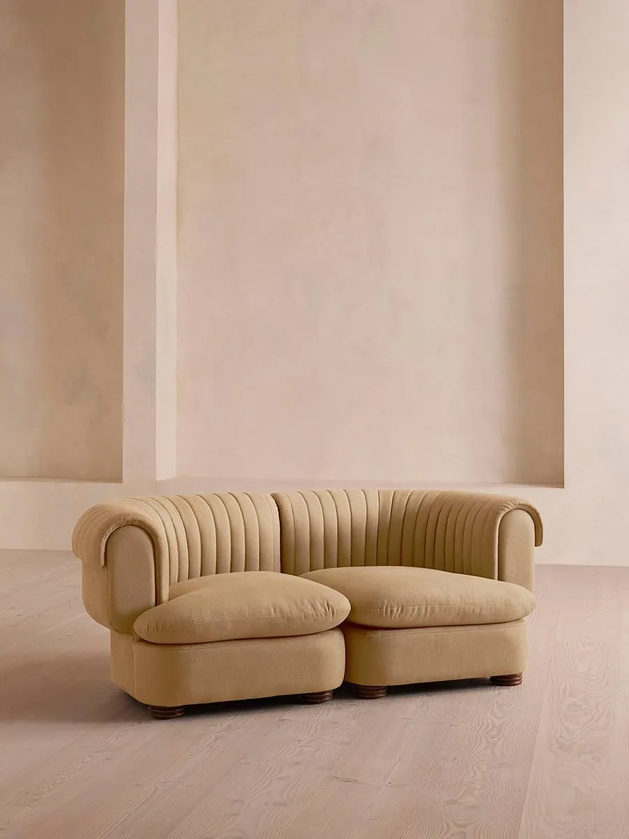 Rava Three Seater Sofa, Linen, Wheat