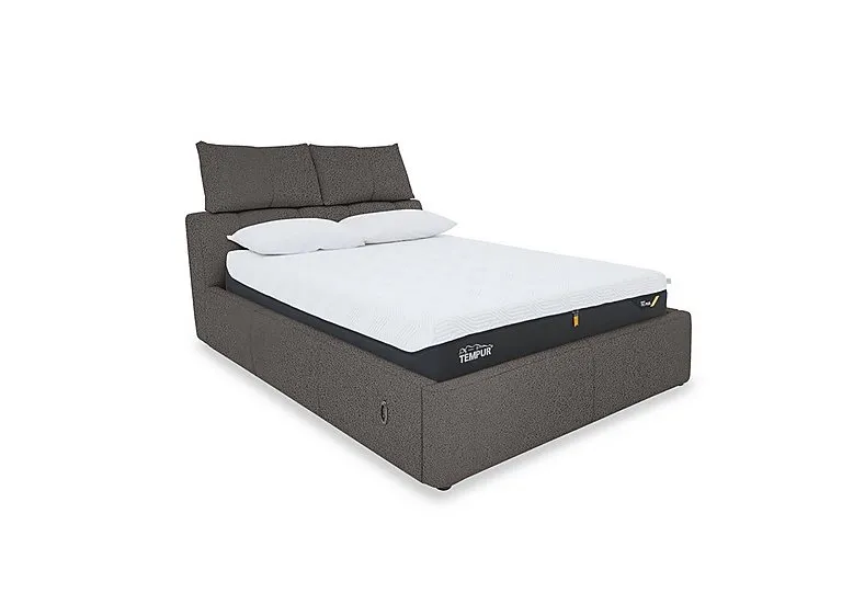 Tyrell Fabric Electric Ottoman Bed Frame - King Size - Dark Grey
