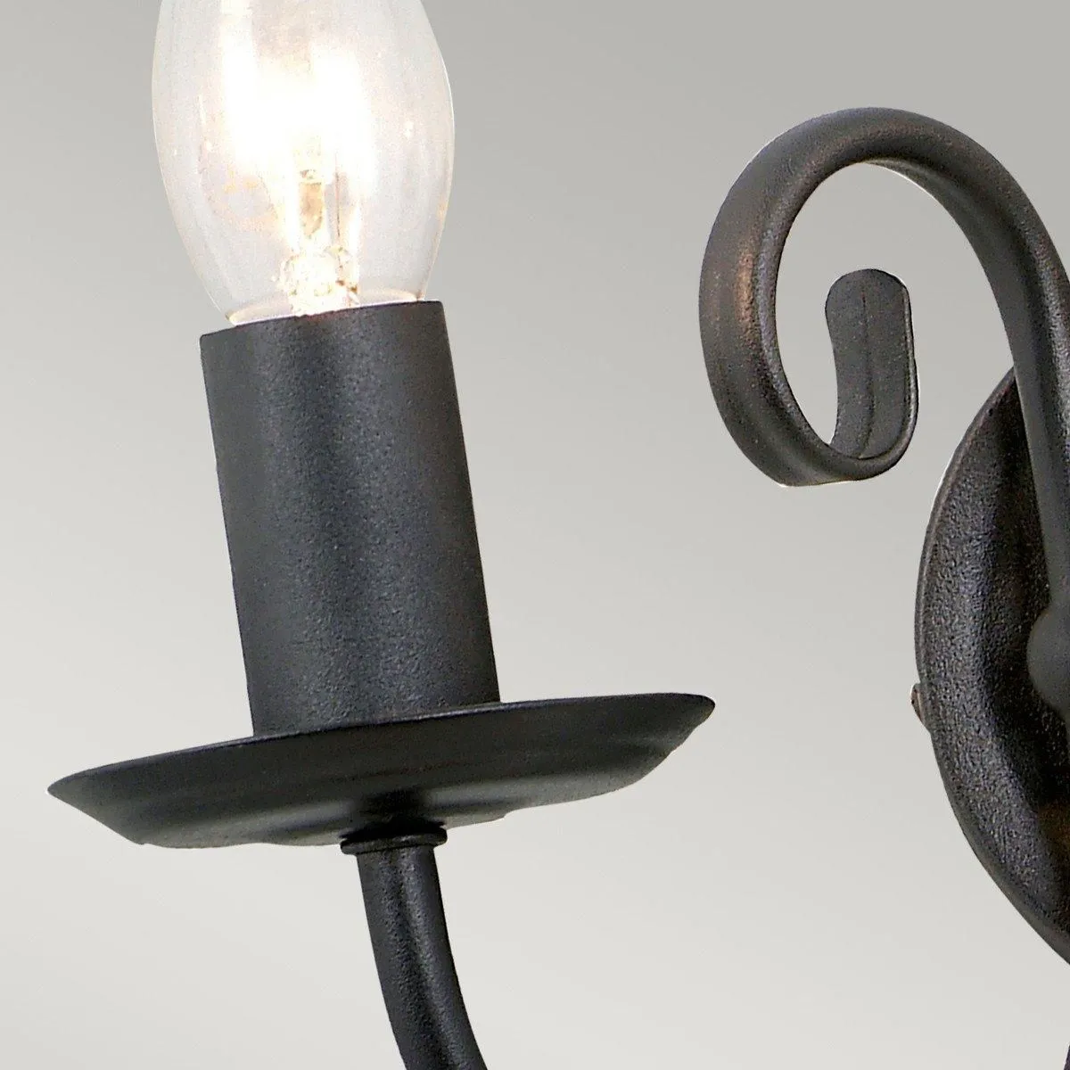 Netlighting Artisan 2 Light Indoor Candle Wall Light Black E14 3