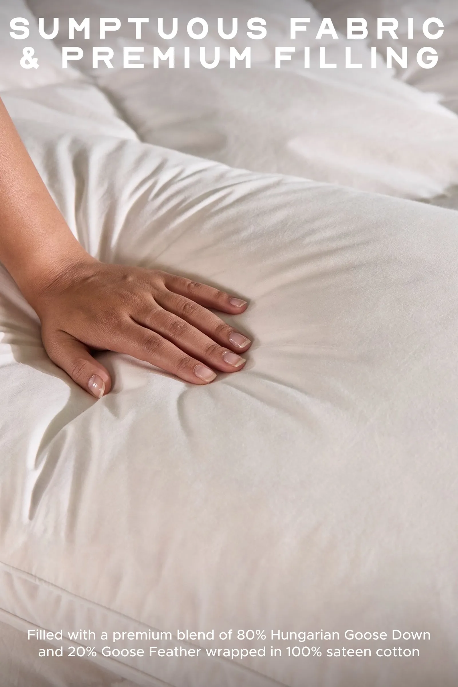 Snuggledown 1 Pack Retreat Hungarian Goose Down Soft Support Pillows in White 4