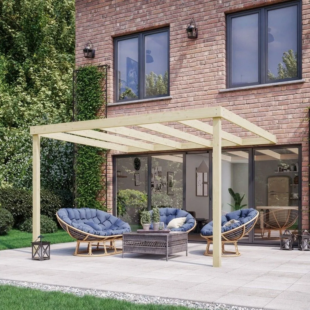 Rutland County Garden Furniture Ltd Wall Mounted Box Pergola - Wood - L180 x W180 x H270 cm - Light Green 1
