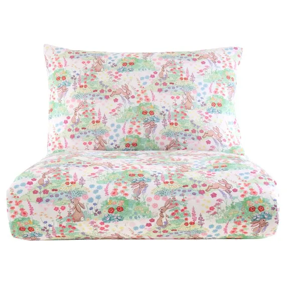 Belle & Boo Meadow Bunnies 100% Cotton Quilt Cover and Pillowcase Set 5