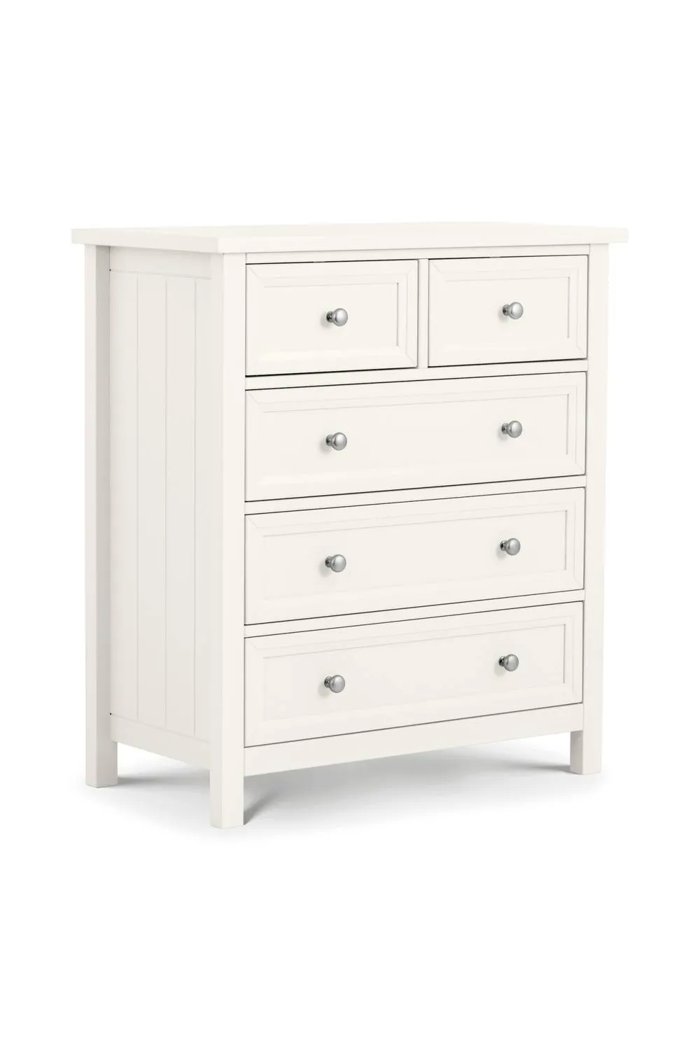 Julian Bowen Maine 5 Drawer Chest (3+2) in White 3