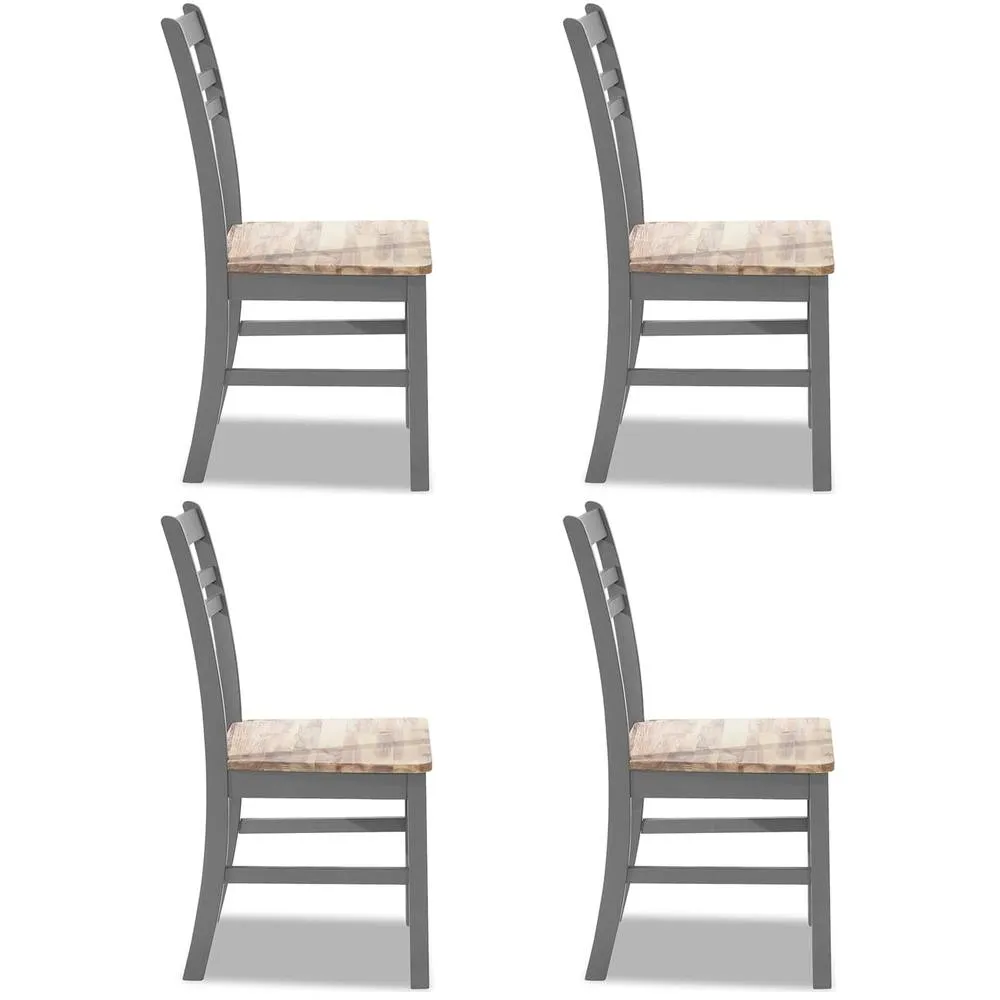 Statement Furniture Florence Country Style Wooden Chairs Set of 4 in Light Grey 1
