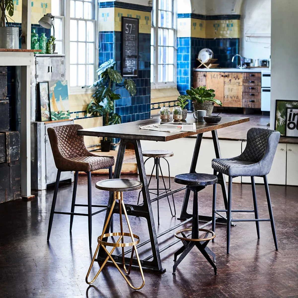 Rivington Barstool, Orange Velvet | Barker & Stonehouse 2