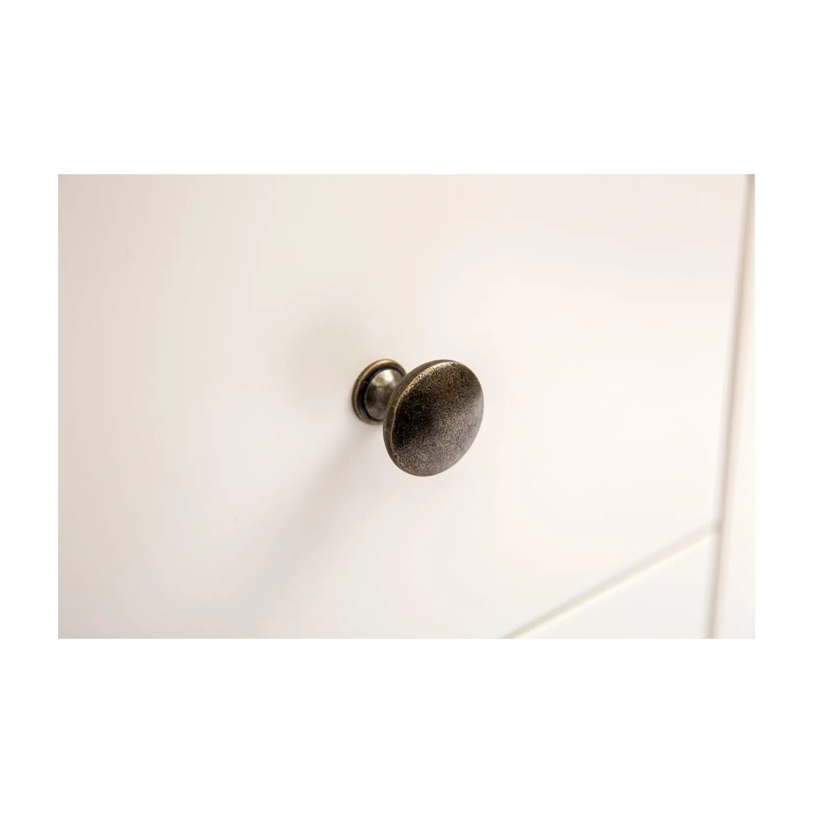 Cabinet Bits Maggiori 3 Drawer Desk - Dressing Table Brass Knob in Off-White 5