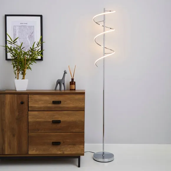 Return - Apollo Integrated LED Dimmable Chrome Floor Lamp