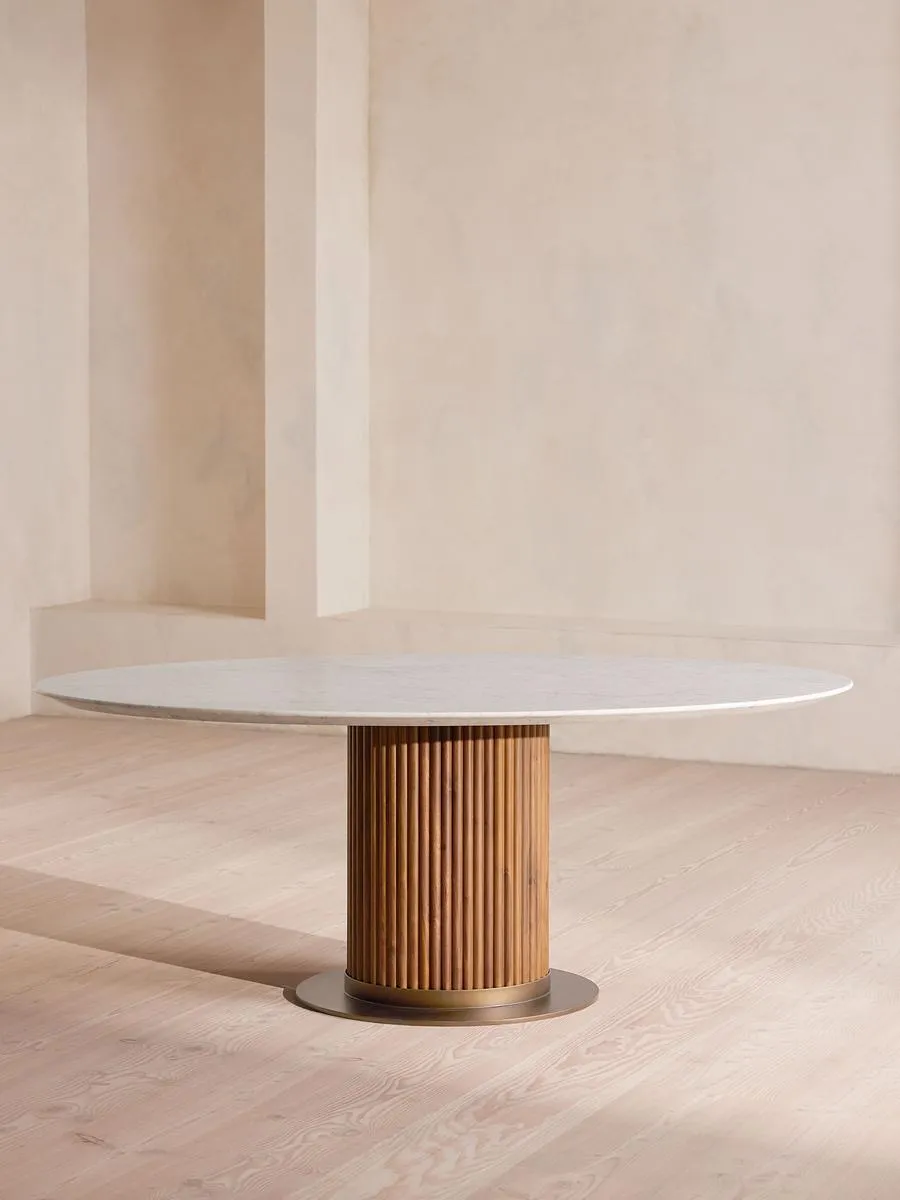 Murcell Oval Dining Table, Carrara Marble