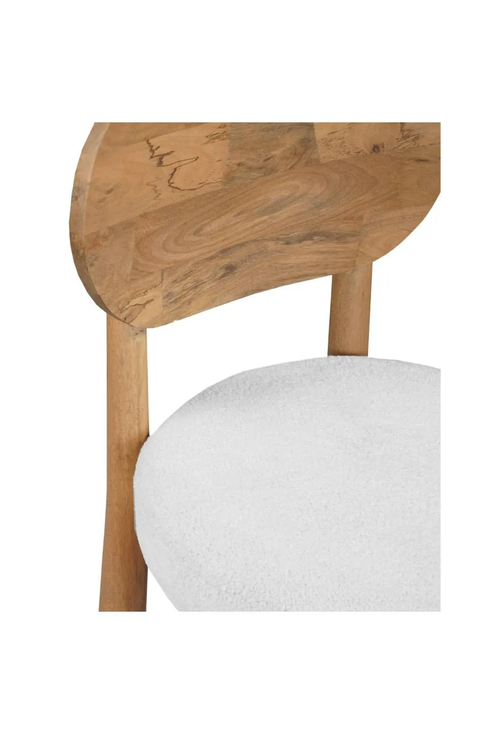 IH Design Yealmpton Solid Wood Dining Chair Set of 2 with Boucle Seat in Tan 5
