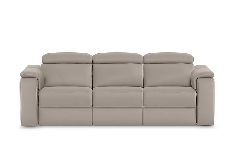 Canto 3 Seater 3 Cushion Leather Recliner Sofa with Headrests and Power Lumbar