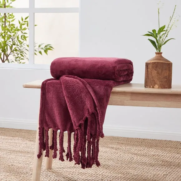 Tassel Throw Blanket 130cm x 170cm