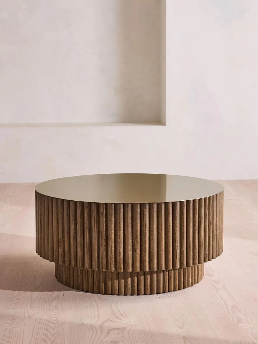 Barrel Coffee Table, Dark Oak