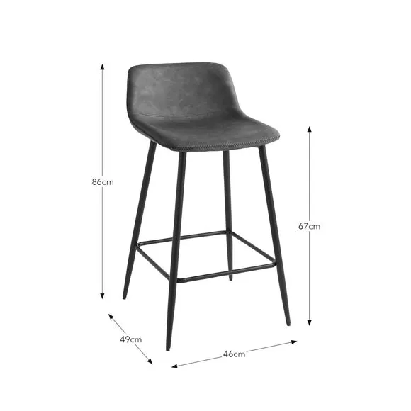 Jayden Counter Height Bar Stool, Faux Leather 6