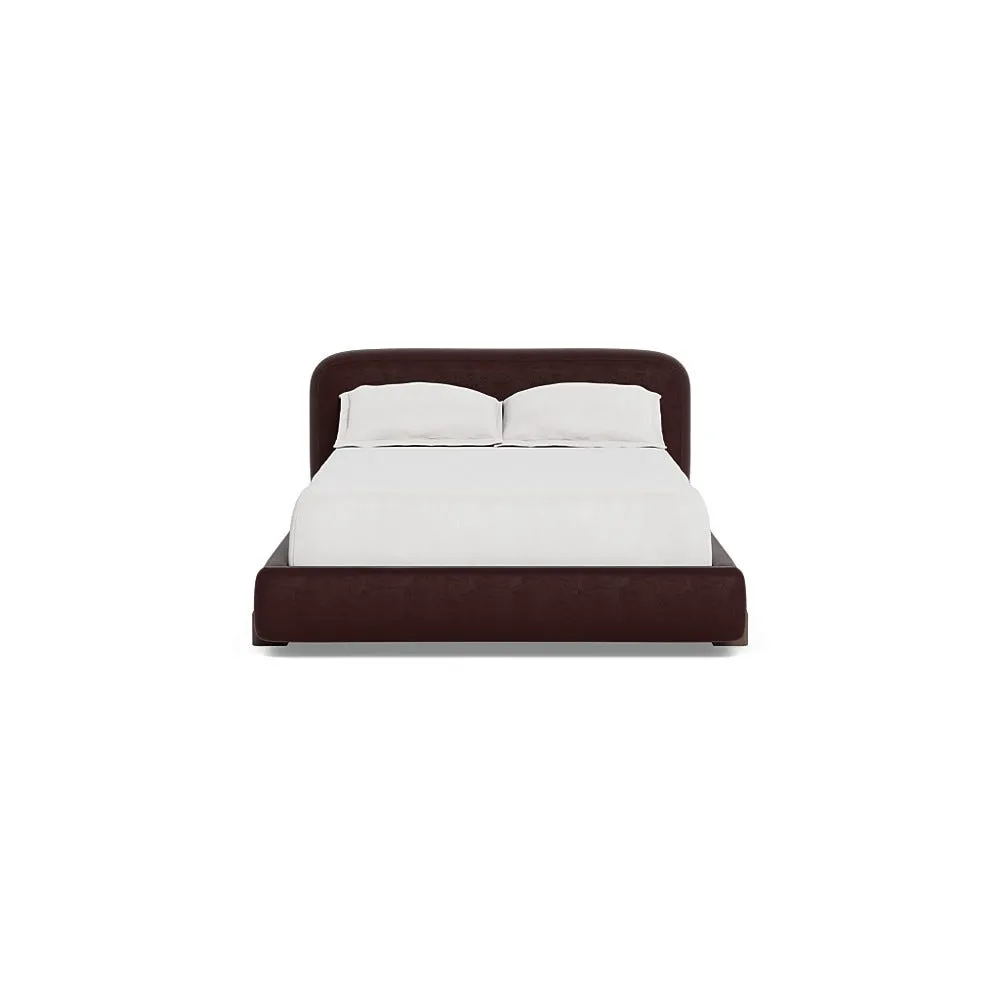 Heal's Nuvola Double Bed Smart Luxe Velvet Acorn Walnut Stained Oak Feet 2