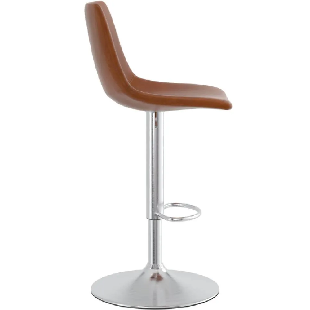 netfurniture Savo brushed chrome kitchen breakfast bar stools tan 4