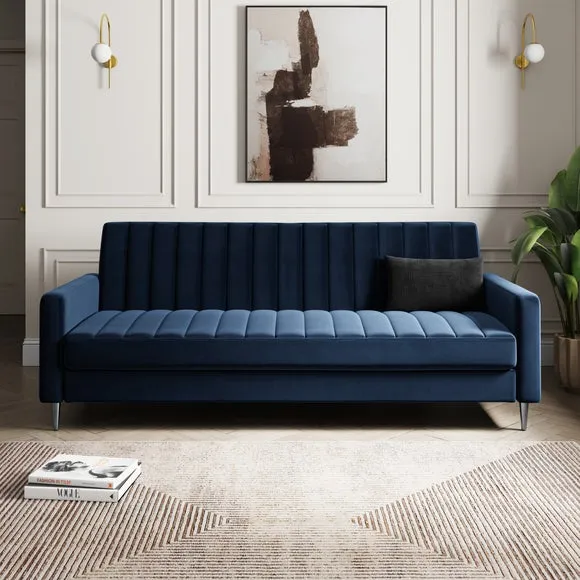 Kendall Quilted Velvet Clic Clac Storage Sofa Bed