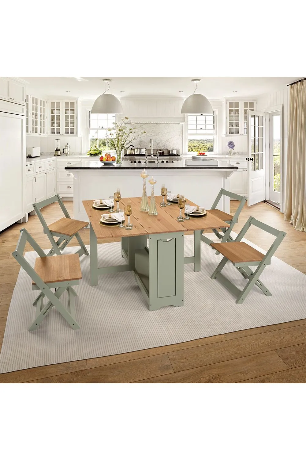 Seconique Santos Butterfly Dining Set in Green 1