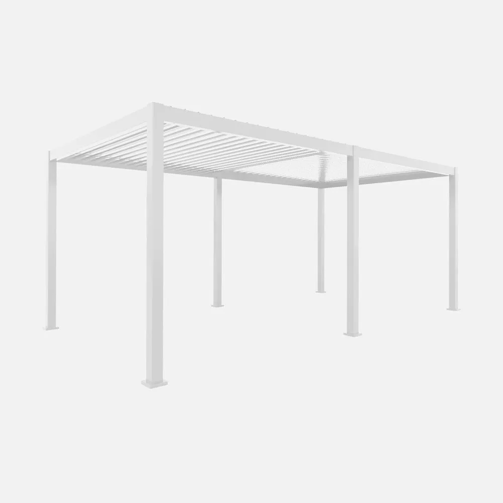 sweeek Louvered Pergola Aluminium 6x3m in White 2