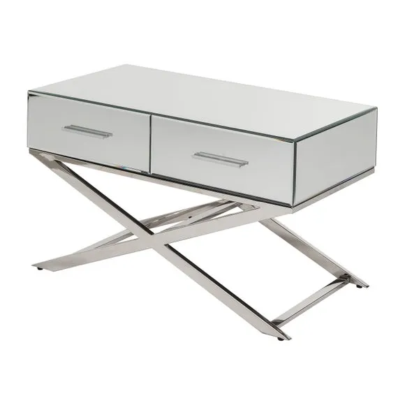 Pacific Rocco Mirrored Coffee Table, Silver 3