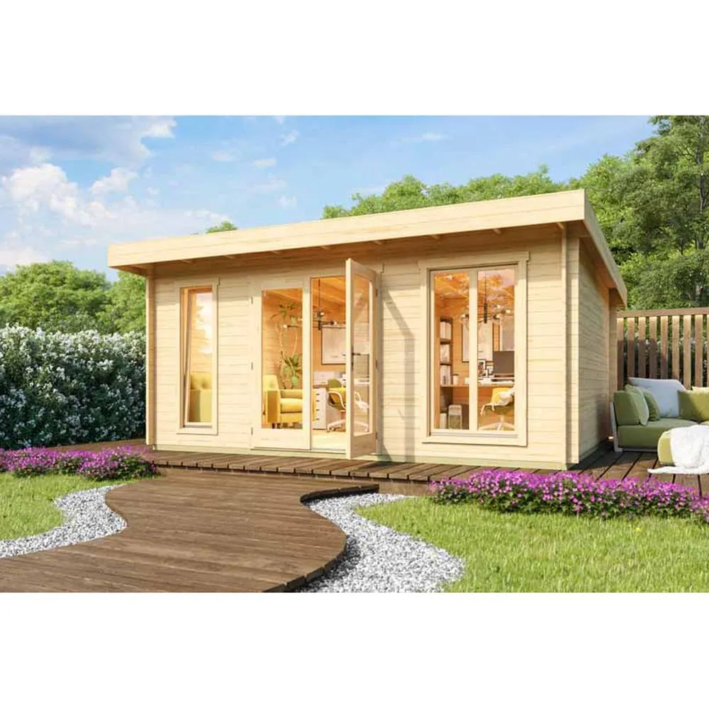 Lasita Maja Ltd Dorset 3-Log Cabin, Garden Room, Home Office - L540xW460xH239.4 cm in Brown 1