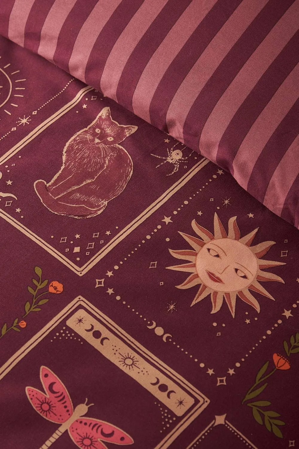 Catherine Lansfield Enchanted Witchcraft Reversible Halloween Duvet Cover Set in Plum 4