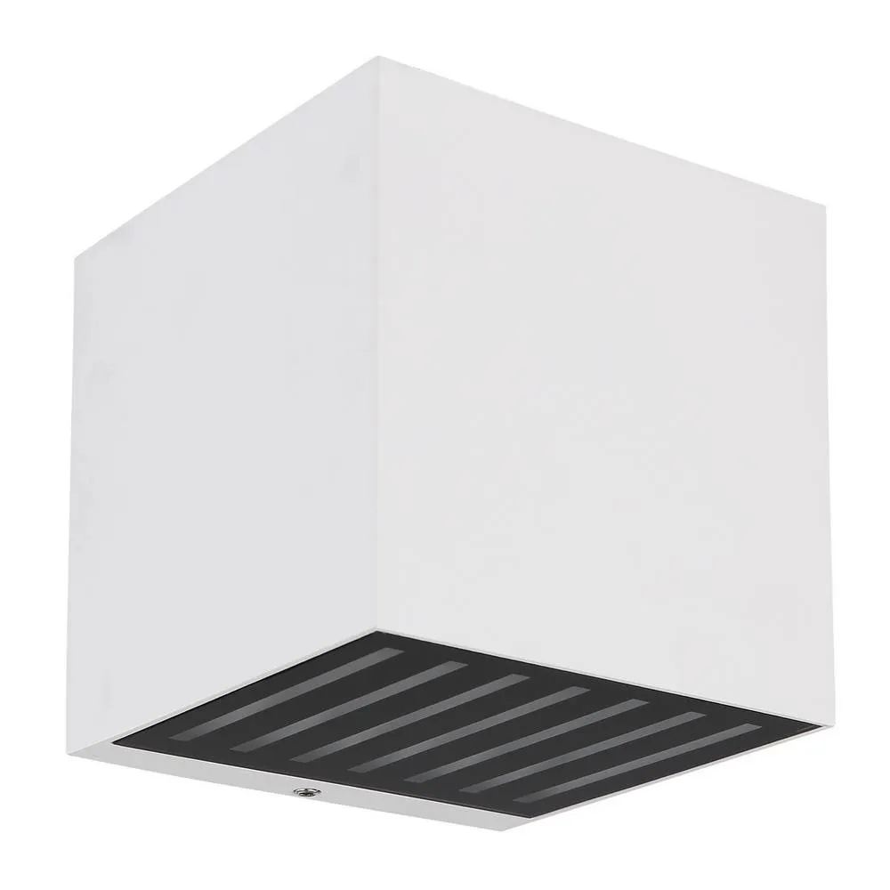 Netlighting Illi Outdoor Up Down Wall Lamp White Matt IP54 Glass Shade LED 3000K 2