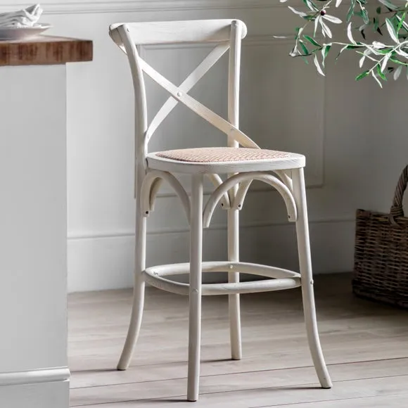Cannock Set of 2 Bar Stools, Rattan