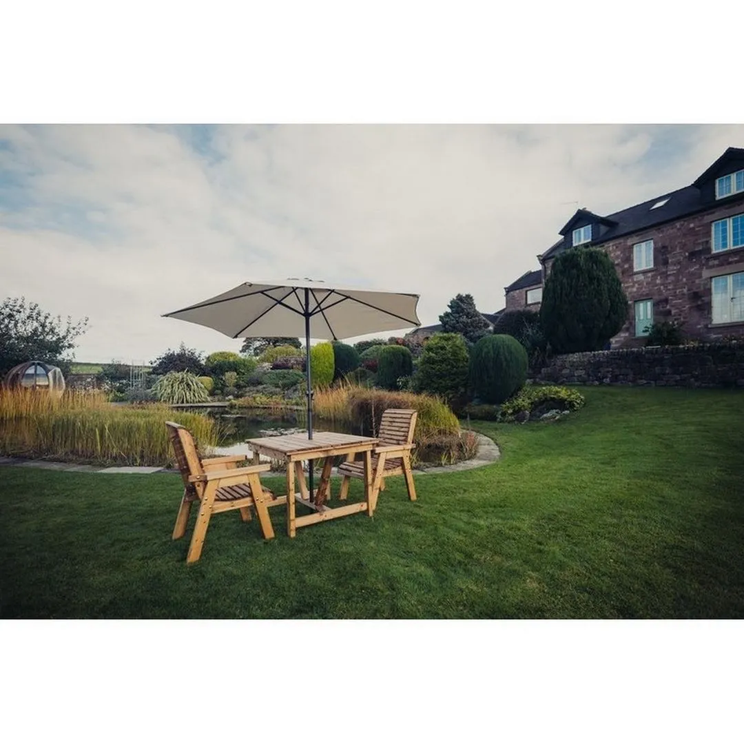 Churnet Valley Garden Furniture Ltd Valley 2 Seat Bistro Set 2XC Table - Minimal Assembly Required in Brown 4