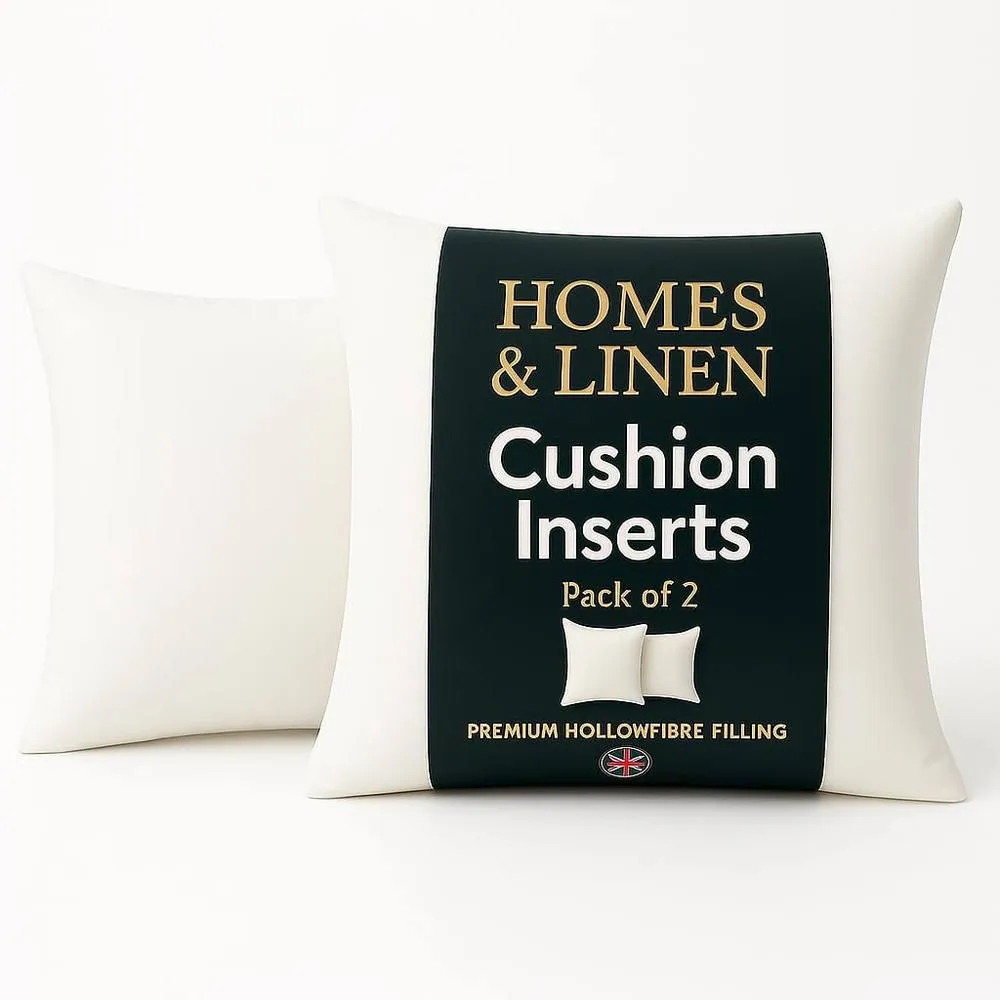 Homes-Linen 12x12 Cushion Inner Pads Pack of 2 Anti-Allergy Square Inserts 30x30cm in White