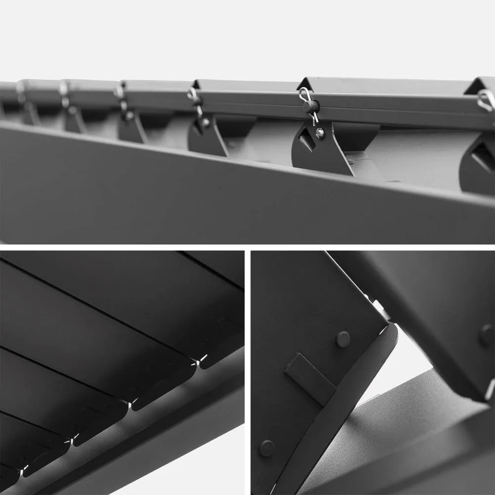 sweeek Louvered pergola 4x3m & 3m vertical adjustable louver panel in Dark Grey 6