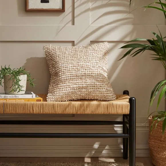 Jute Bobble Square Cushion Cover